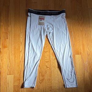 Mens Nike Pro White Compression Tights Large New with tag